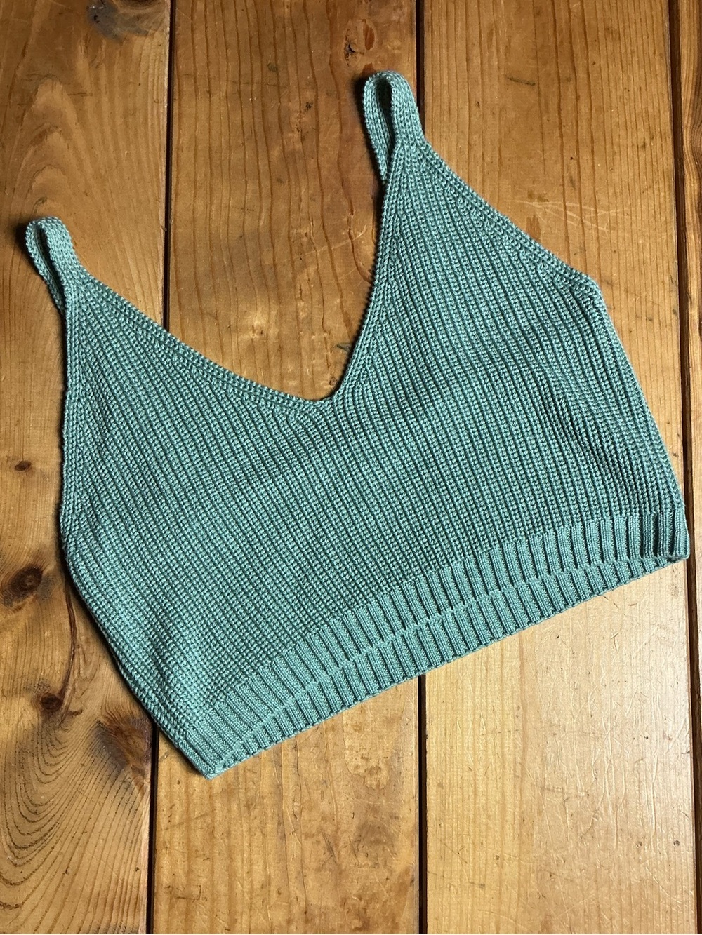 Asos Green Sweater Cropped Cami Tank | Size 12